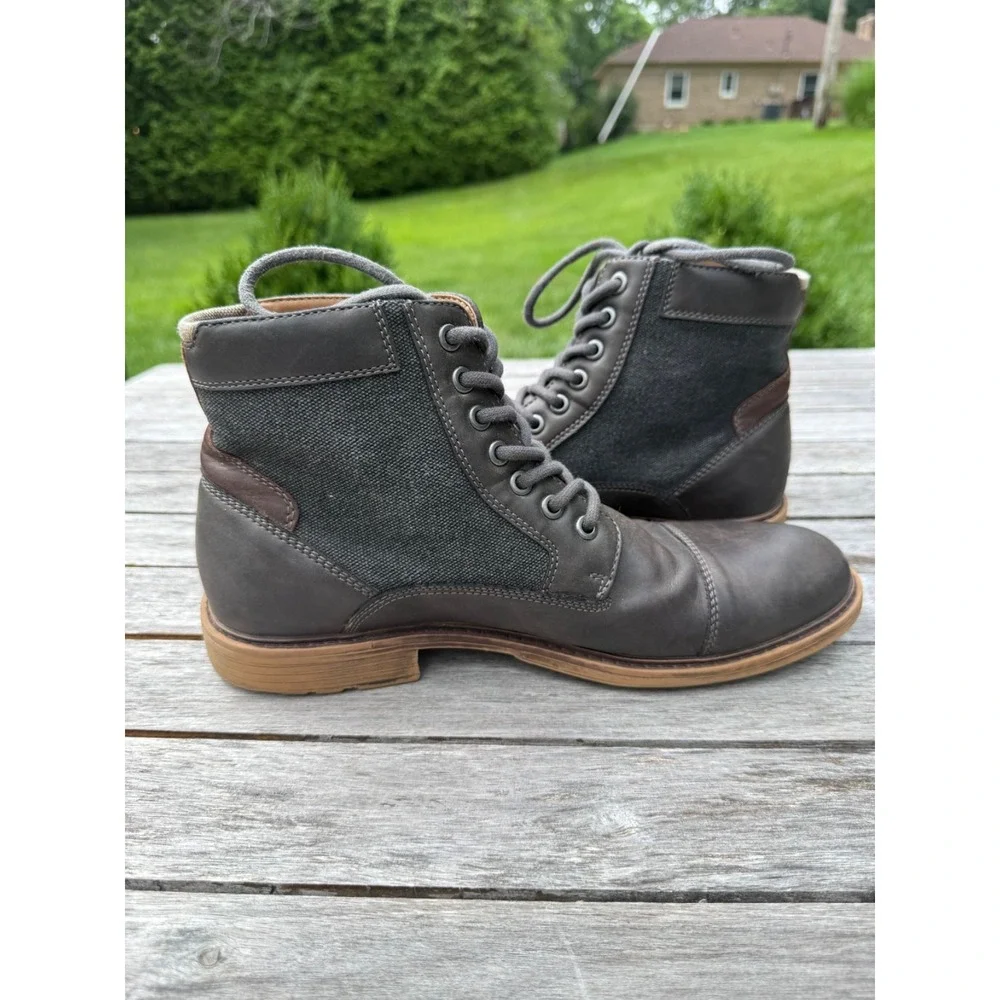Sonoma Herring Men's Size 10M Brown Cap Toe Lace Up Side Zip Ankle Boots